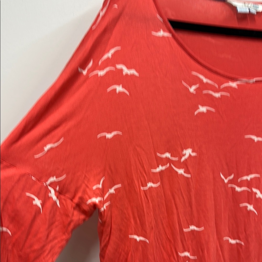Boden Long Sleeve Tee in Vibrant coral with Soft Cotton Comfort 14 - Picture 4 of 7